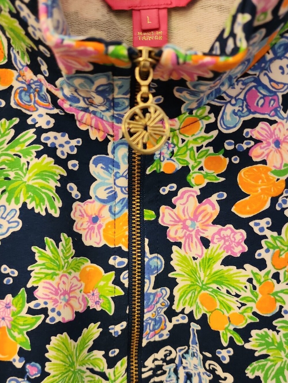 Disney x Lilly Pulitzer Mickey & Minnie Aegean Navy Leona Zip-Up Jacket - Picture 3 of 5